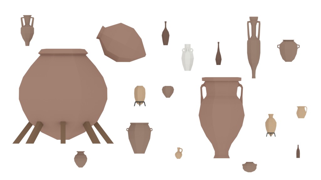 Low Poly Clay Containers preview image 2